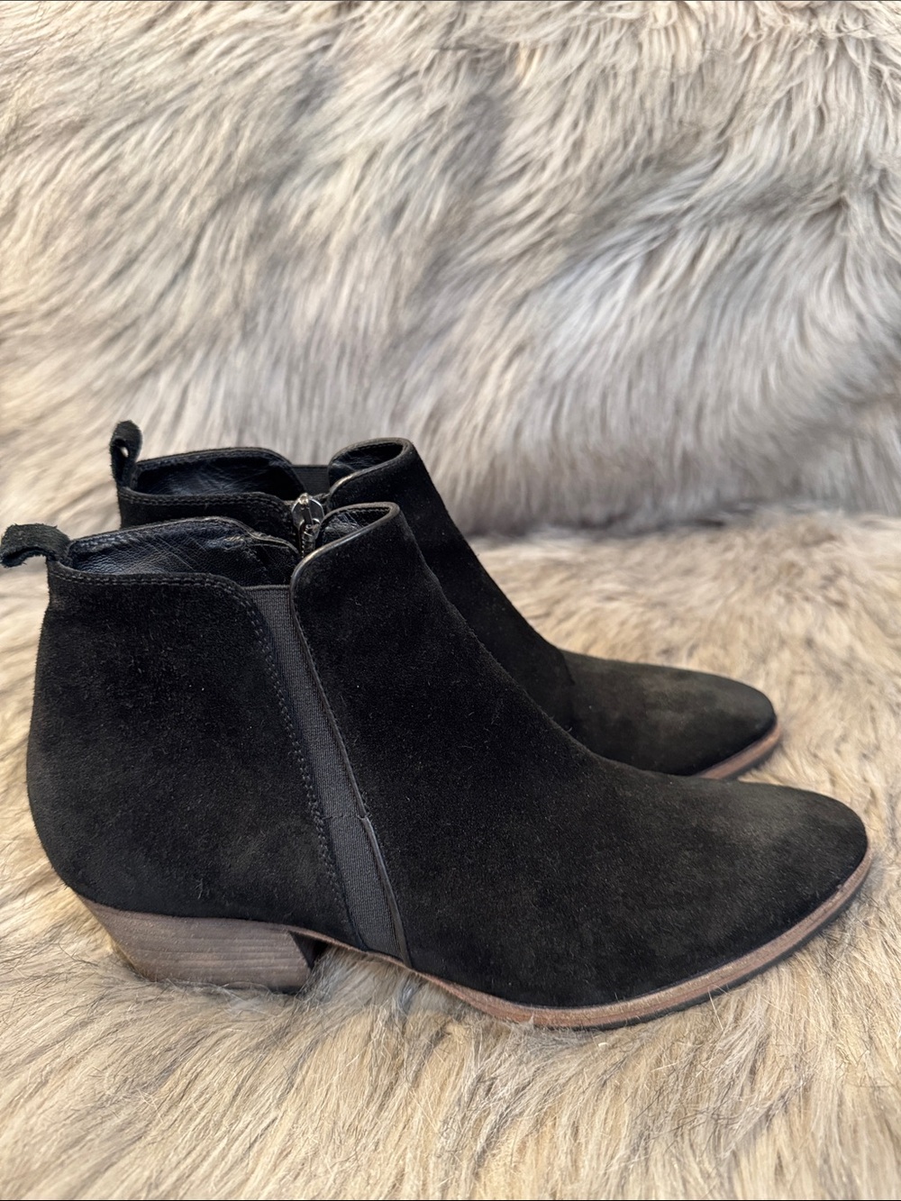 Aquatalia Black Suede Ankle Booties Size 8